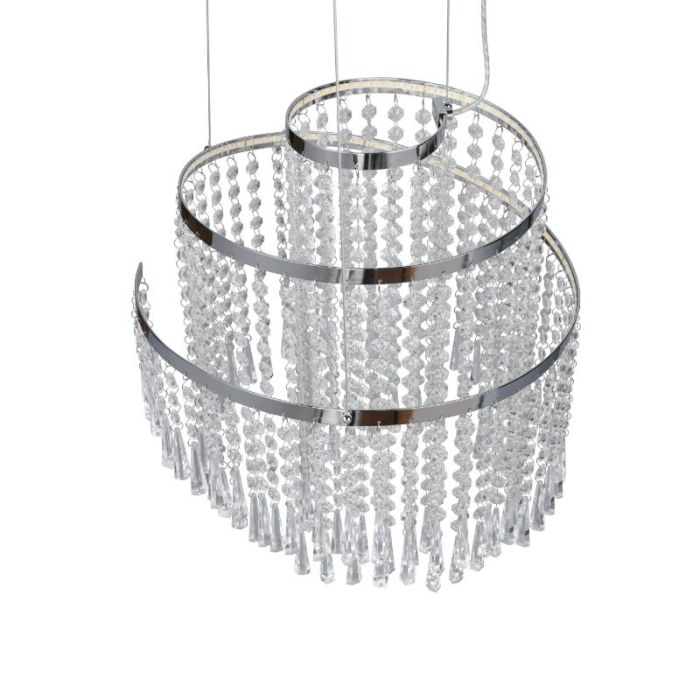 Krom ljuskrona design, Sjon, 30W, varm till kall vit justerbar LED, 3 stegs dimmer