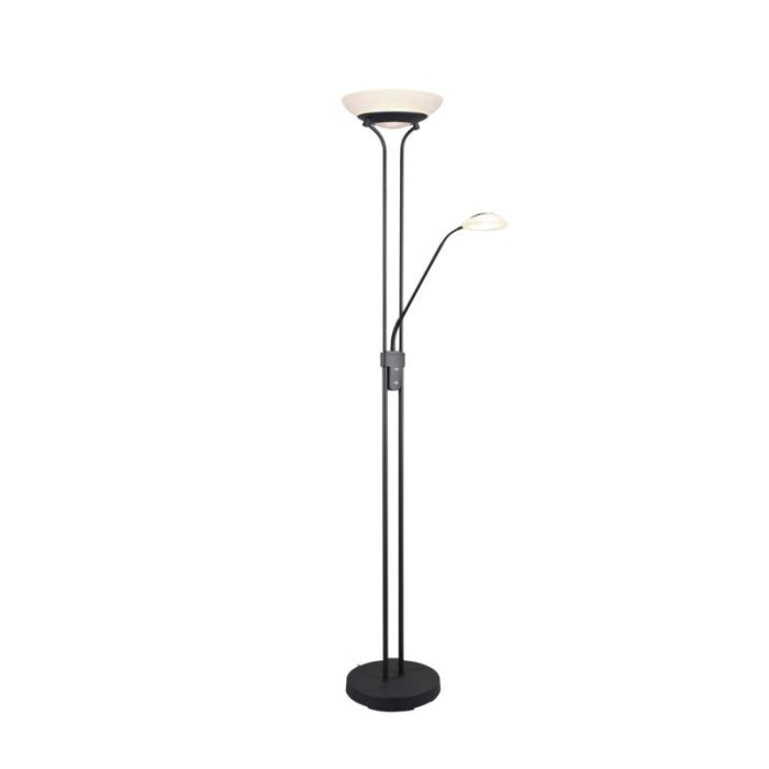 Svart läslampa golv modern, Fredrika, 27W, 3000K LED, med beröringsdimmer