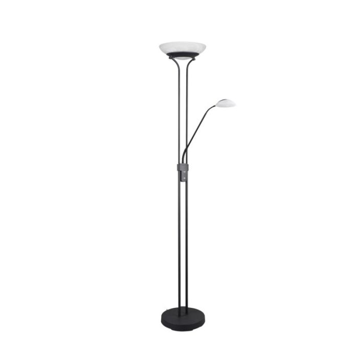 Svart läslampa golv modern, Fredrika, 27W, 3000K LED, med beröringsdimmer