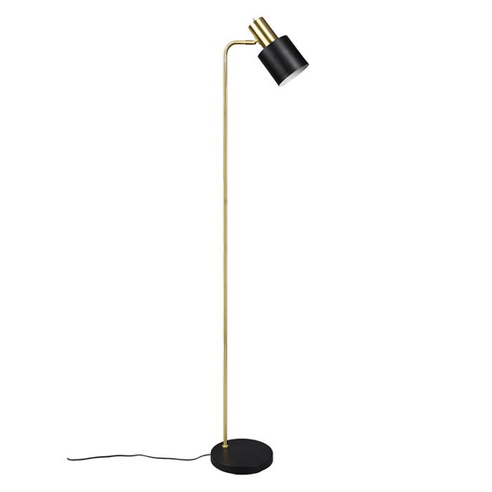 Svart golvlampa metall, Zoja, med brytare