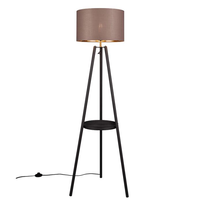 Taupe golvlampa tre ben modern, Wendel, med brytare