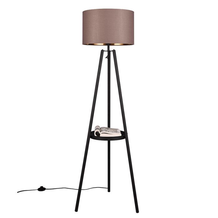 Taupe golvlampa tre ben modern, Wendel, med brytare