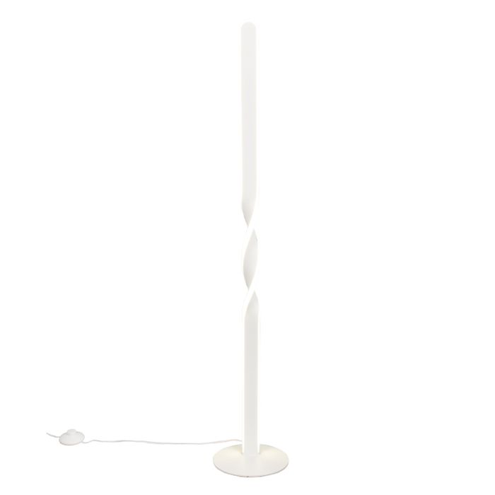 Vit golvlampa design, Quirinus, 19W, 4000K LED, med brytare