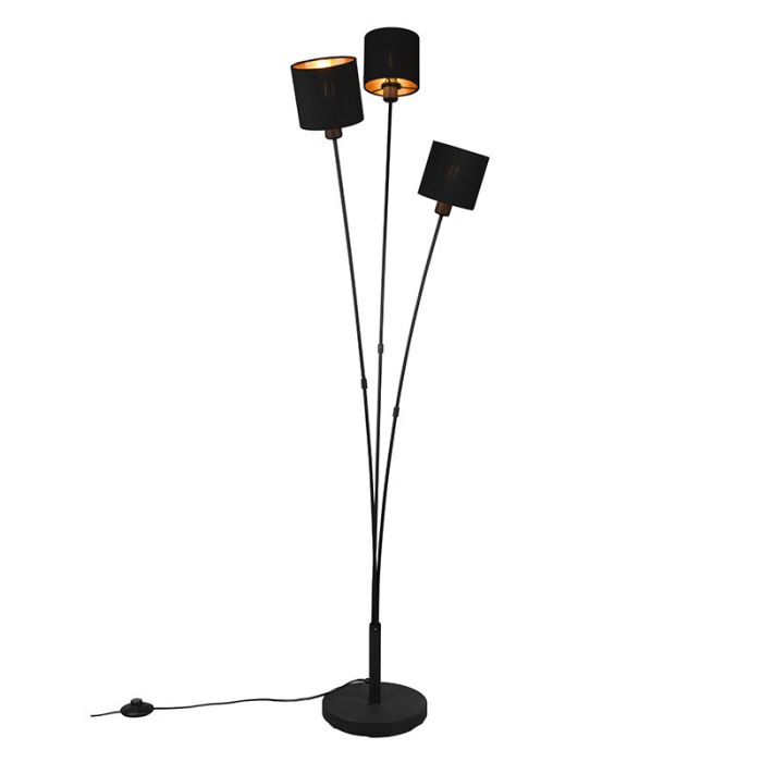 Svart golvlampa modern, Koge, med brytare