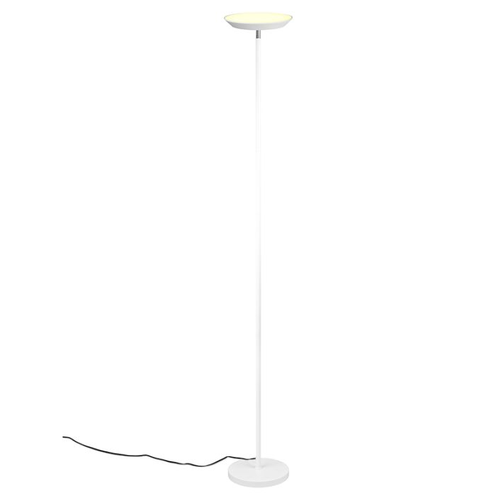 Vit golvlampa modern, Shahid, 17W, varm till kall vit justerbar LED, med beröringsdimmer