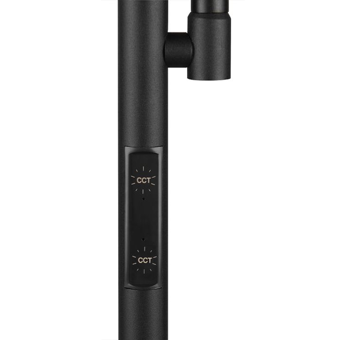 Svart golvlampa modern, Shahid, 17W, varm till kall vit justerbar LED, med beröringsdimmer
