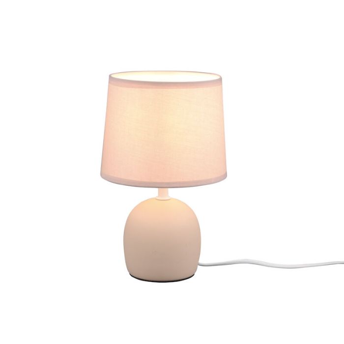 Keramik bordslampa brun, Myrna, med brytare