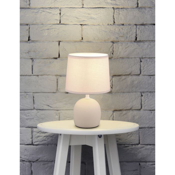 Keramik bordslampa brun, Myrna, med brytare