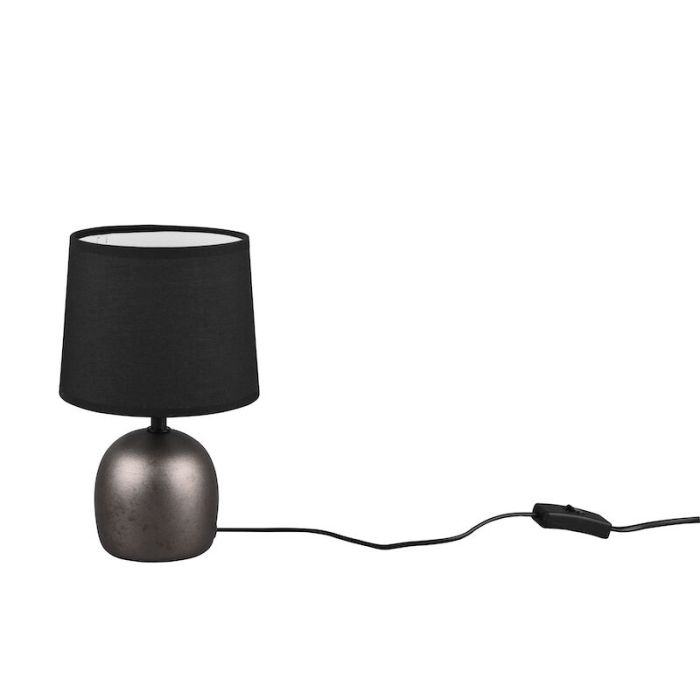 Keramik bordslampa nickel, Myrna, med brytare