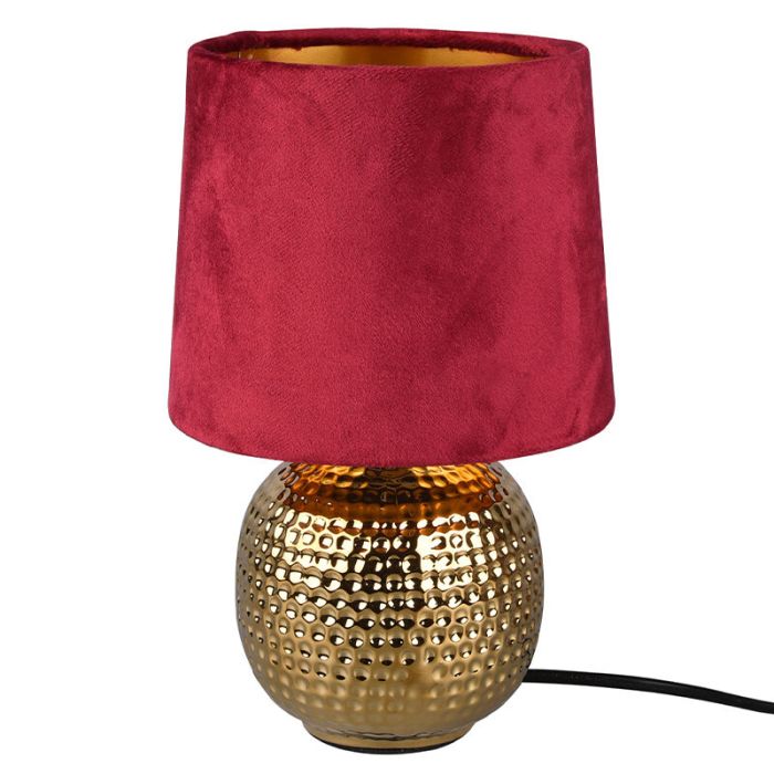 Keramik bordslampa guld, Jorre, med brytare