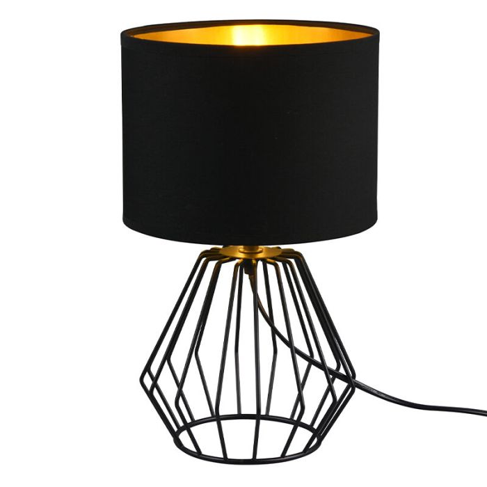 Svart bordslampa modern, Kjell, med brytare