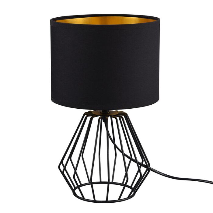 Svart bordslampa modern, Kjell, med brytare