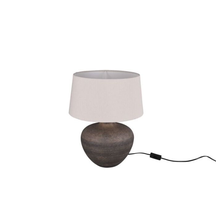 Keramik bordslampa brun, Ulo, med brytare