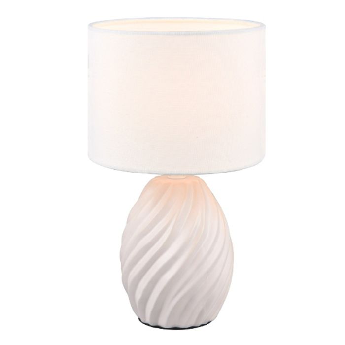 Vit bordslampa retro, Roeland, med brytare