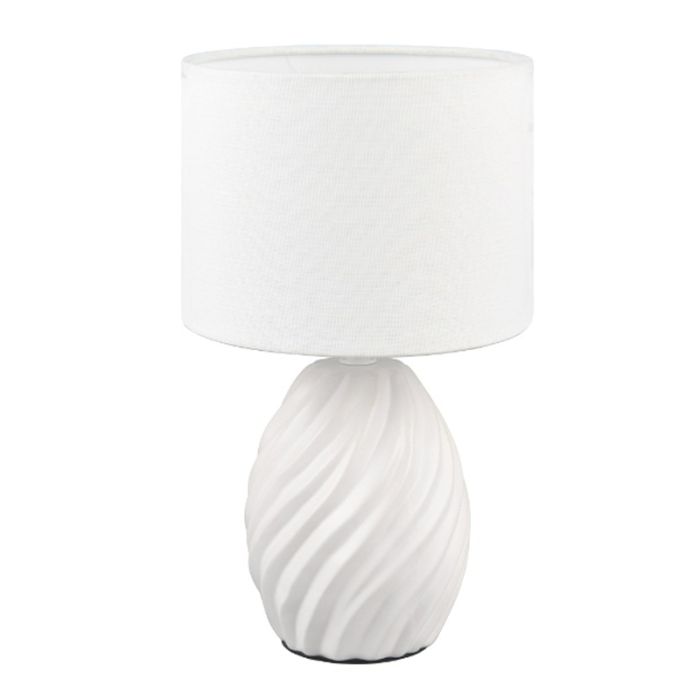 Vit bordslampa retro, Roeland, med brytare