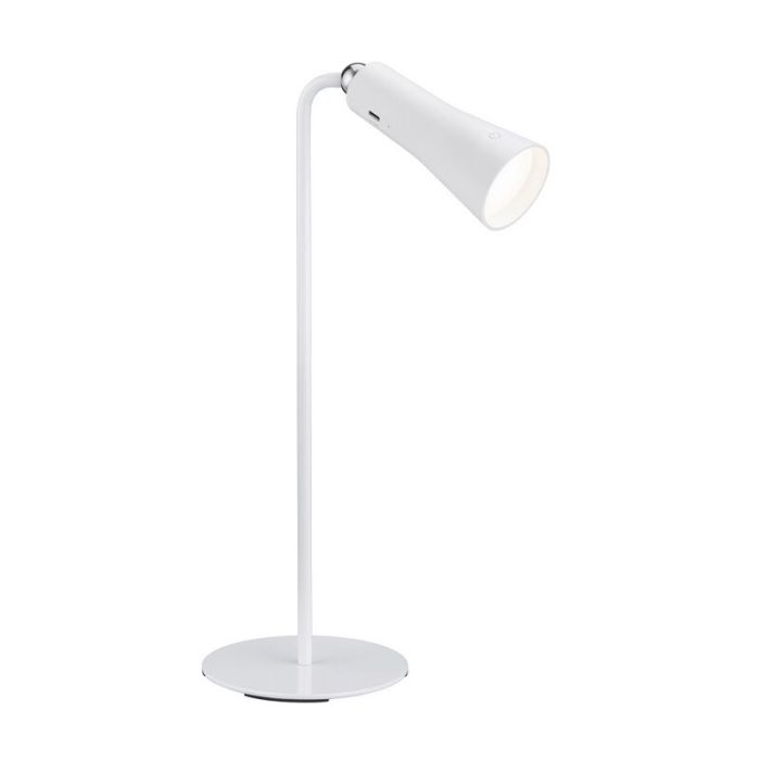 Vit bordslampa metall, Remko, 2W, 3000K LED, med beröringsdimmer