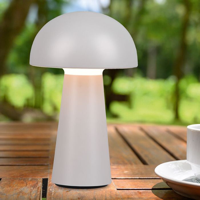 Grå bordslampa utomhus modern, Rachelle, 2W, 3000K LED, IP44, 3 stegs dimmer