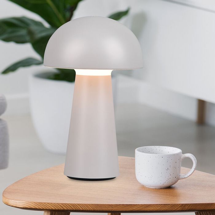 Grå bordslampa utomhus modern, Rachelle, 2W, 3000K LED, IP44, 3 stegs dimmer