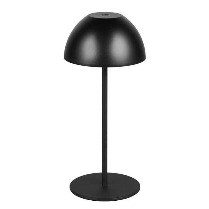 Svart uppladdningsbar bordslampa plast, Mikhail, 2W, 3000K LED, IP44, med beröringsdimmer