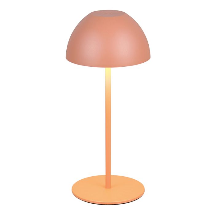 Orange uppladdningsbar bordslampa plast, Mikhail, 2W, 3000K LED, IP44, med beröringsdimmer