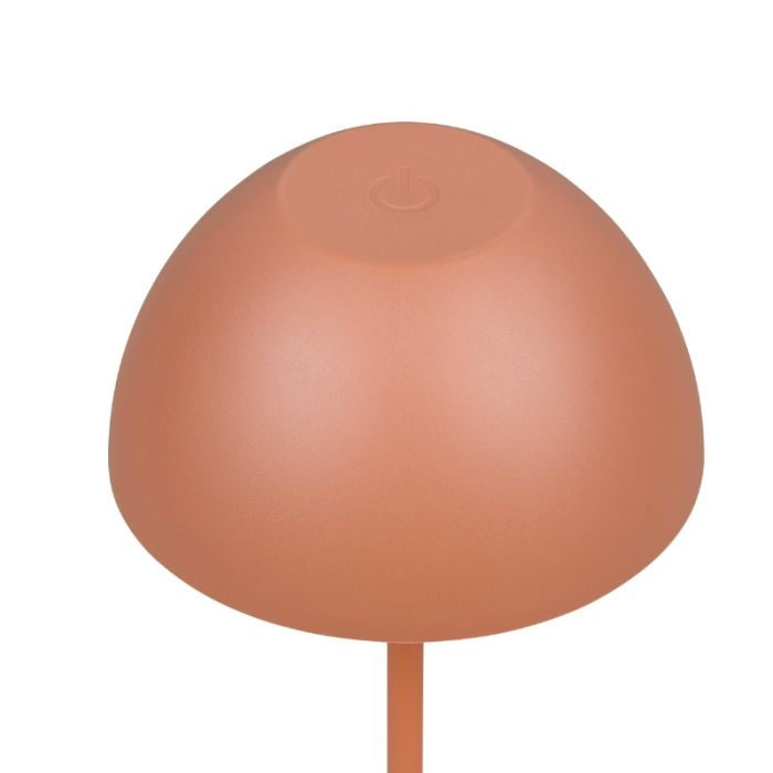 Orange uppladdningsbar bordslampa plast, Mikhail, 2W, 3000K LED, IP44, med beröringsdimmer