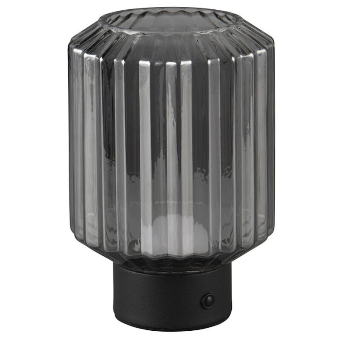 Svart uppladdningsbar bordslampa retro, Tamer, 2W, 3000K LED, med beröringsdimmer