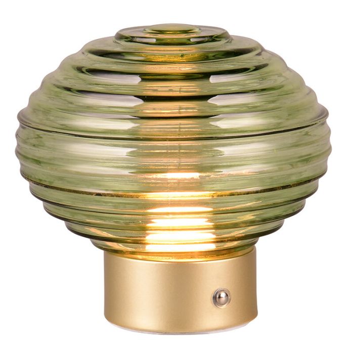 Mässing uppladdningsbar bordslampa retro, Walid, 2W, 3000K LED, med beröringsdimmer