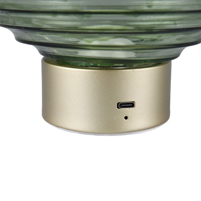 Mässing uppladdningsbar bordslampa retro, Walid, 2W, 3000K LED, med beröringsdimmer