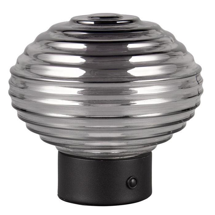 Svart uppladdningsbar bordslampa retro, Walid, 2W, 3000K LED, med beröringsdimmer