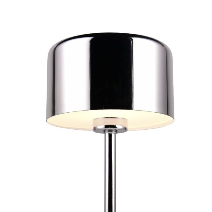 Krom uppladdningsbar bordslampa modern, Dustin, 1W, 3000K LED, med beröringsdimmer
