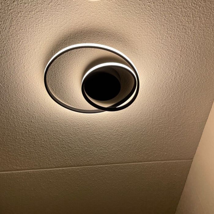 Svart plafond modern, Sassandra, 22W, 3000K LED, 3 stegs dimmer