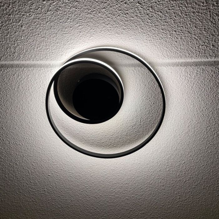 Svart plafond modern, Sassandra, 22W, 3000K LED, 3 stegs dimmer