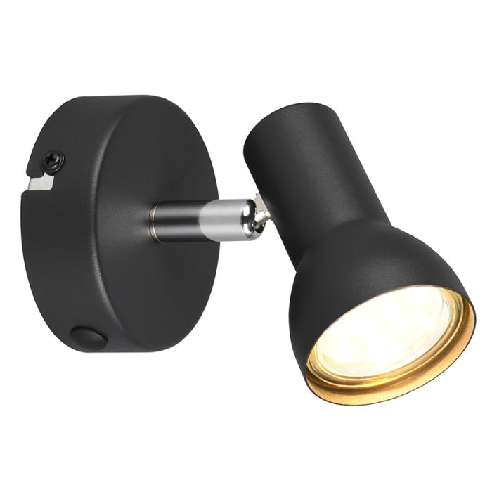 Svart väggspotlight modern, Sabrin