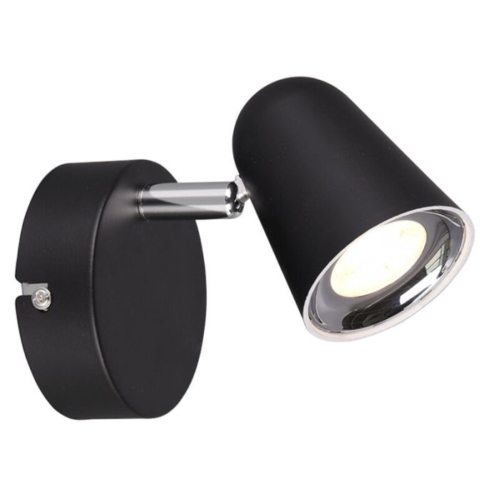 Svart väggspotlight modern, Taj, 3W, 3000K LED