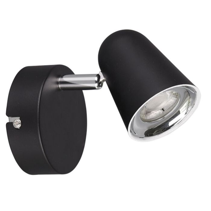 Svart väggspotlight modern, Taj, 3W, 3000K LED