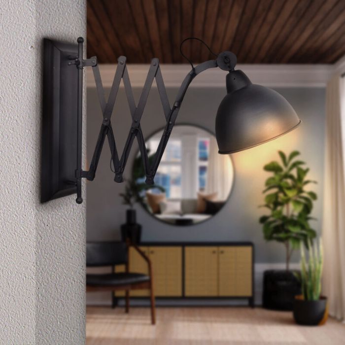 Industri vägglampa svart, Borani