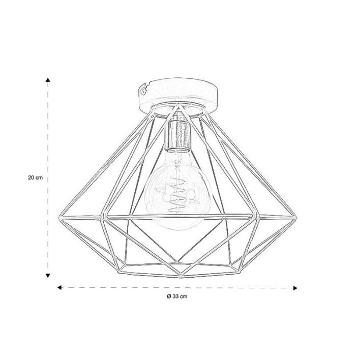 Industri taklampa svart, Merlon