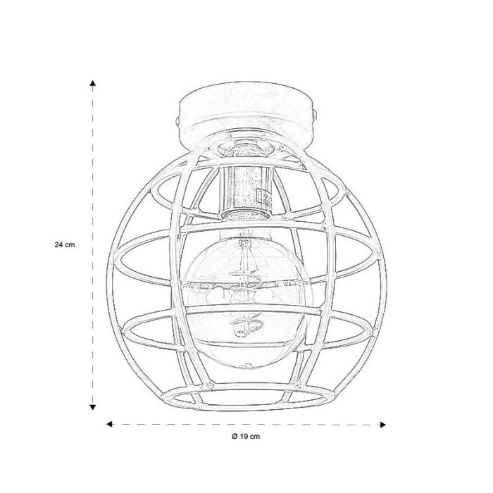 Industri taklampa svart, Roland