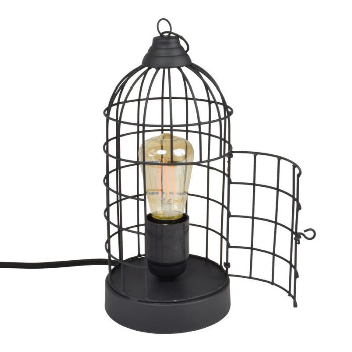 Industri bordslampa svart, Minca, med brytare