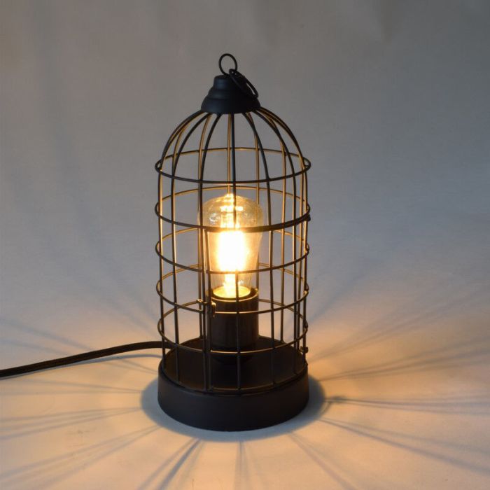 Industri bordslampa svart, Minca, med brytare