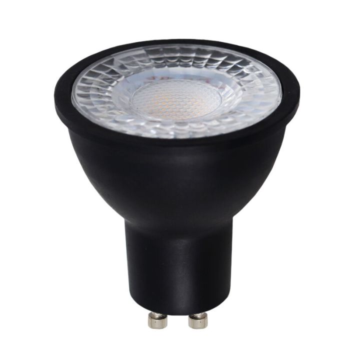 5-pack svart GU10 LED spot Antonie, 3 Watt, 2700K (varm vit)
