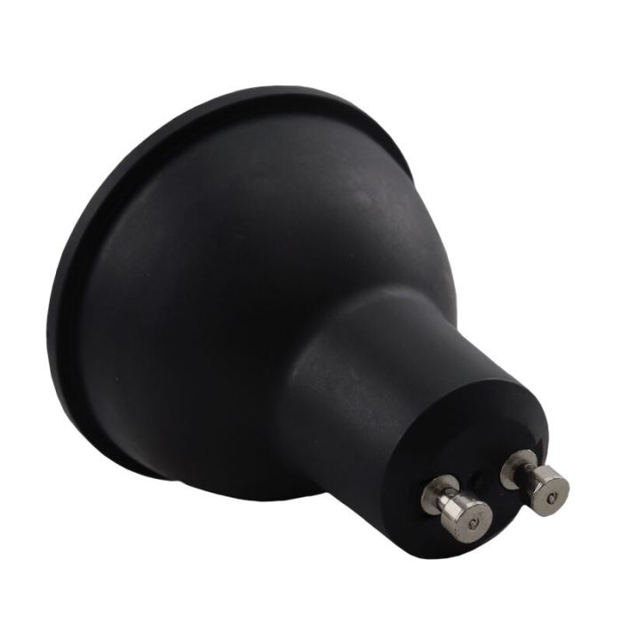 5-pack svart GU10 LED spot Antonie, 3 Watt, 2700K (varm vit)