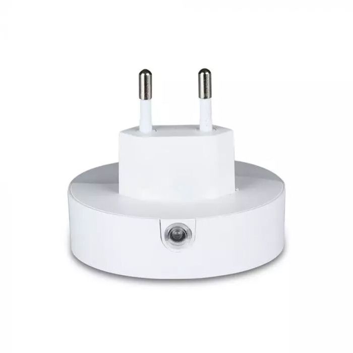 Plast nattlampa med uttag vit, Kyrill, 0,5W, 3000K LED