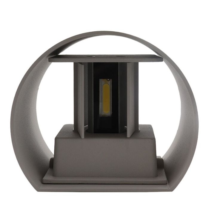 Modern up down vägglampa grå, Dion, 6W, 3000K LED, IP65