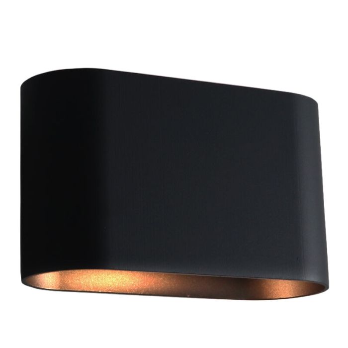 Modern up down vägglampa svart, Rodigo