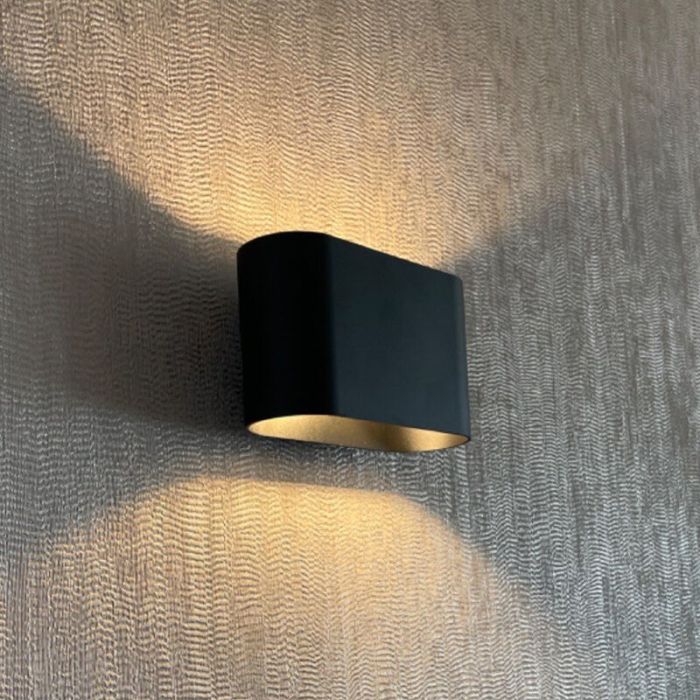 Modern up down vägglampa svart, Rodigo