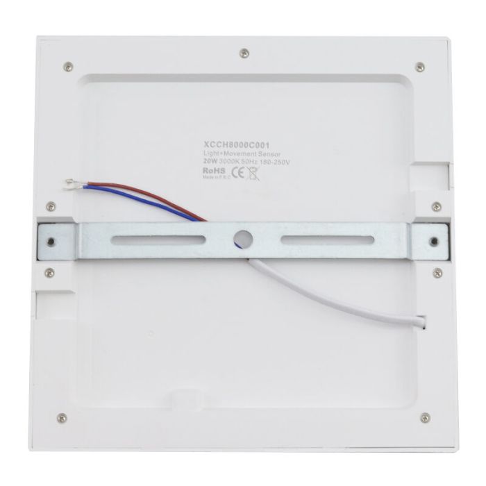 Plast taklampa med sensor vit, Luan, 20W, 3000K LED