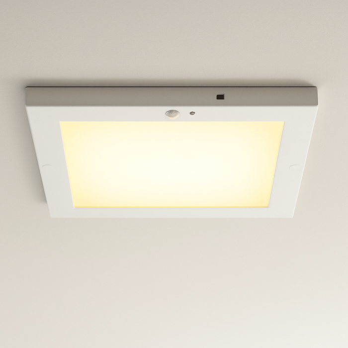 Plast taklampa med sensor vit, Luan, 20W, 3000K LED
