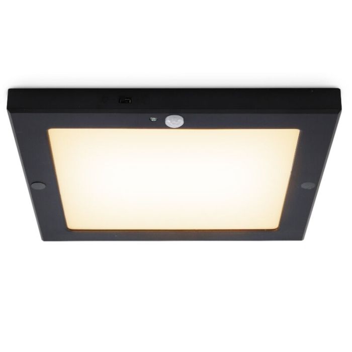 Plast taklampa med sensor svart, Luan, 18W, 3000K LED