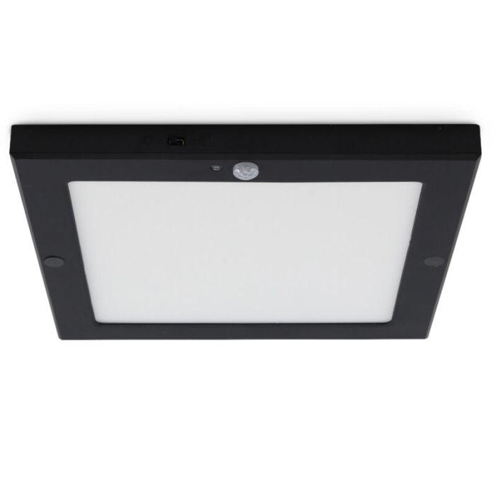 Plast taklampa med sensor svart, Luan, 18W, 3000K LED